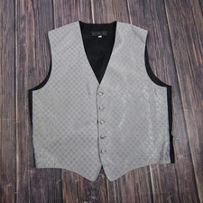 Suit Vest Jim's Formal Wear Mens L Silver Check Belted Tuxedo Waistcoat Wedding