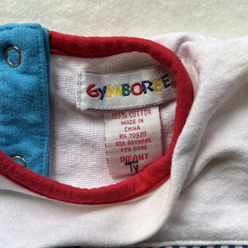 Gymboree 彩虹标签航海婴儿连衫裤条纹短袖连体裤 复古 — 第 3/4 张图片