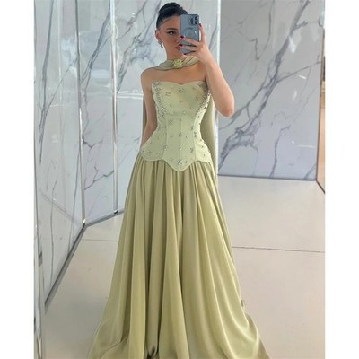Heart Shaped Neckline Detachable Shawl Prom Dresses A-line Draped Evening Dress