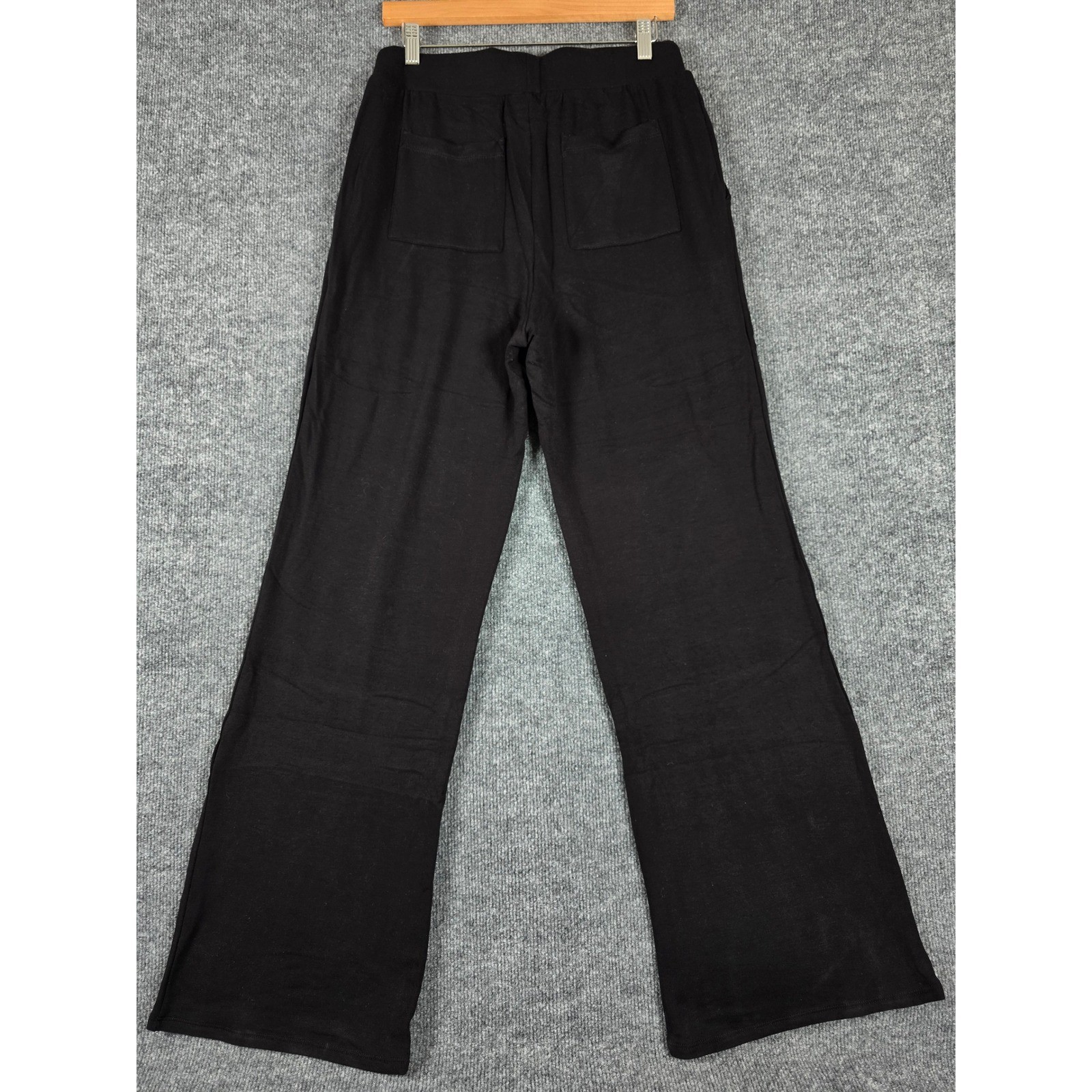 Joan Vass Rayon Blend New York Black Wide Leg Lounge Pants Women's Size Medium