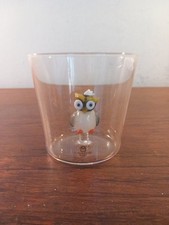 ICHENDORF Milano Handarbeit Eule Vogel Glas Becher Italien