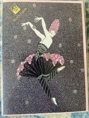 Art Deco Erté Greeting Card - Rose Dancer - Flame Tree Publishing 2002 *NIP*