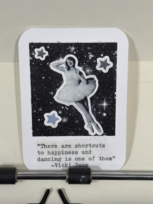 ACEO Ballerina Dancer Polaroid Quote Collage Art Card Print Mazerzine Tutu