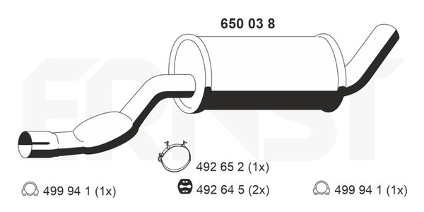 MittelschalldäMpfer Ernst 650038 FüR Volvo 940 744 745 944 945 740 2 Turbo-image