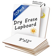 10 Pack Double Sided Dry Erase Boards Classroom Pack 12'' x 9'' Small Whitebo...