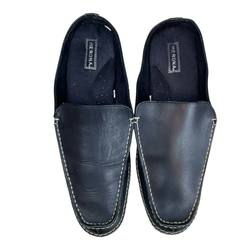 Женские кожаные мокасины Merona Mule 9,5 черные без шнурков - Изображение 4 из 4