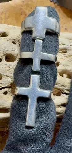 Curated 925 Vintage Cross Band Rings (3) Varying Styles Sz 5 & 6 Look