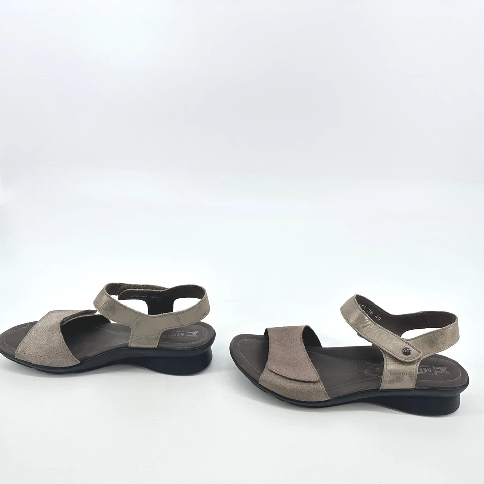 MEPHISTO 女式凉鞋棕褐色皮革可调肩带舒适空气放松尺寸 40 — 第 4/4 张图片