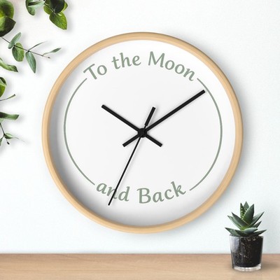 To the Moon and Back Wall Clock | Minimal Sentimental Decor  Nursey Mother's Day