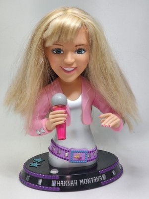 Hannah Montana Miley Cyrus Stylin Makeover Head Bust w/ Microphone DOES NOT WORK