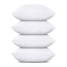 Utopia Bedding Throw Pillows (Set of 4, White), 17 x 17 Inches Pillows for Sofa,