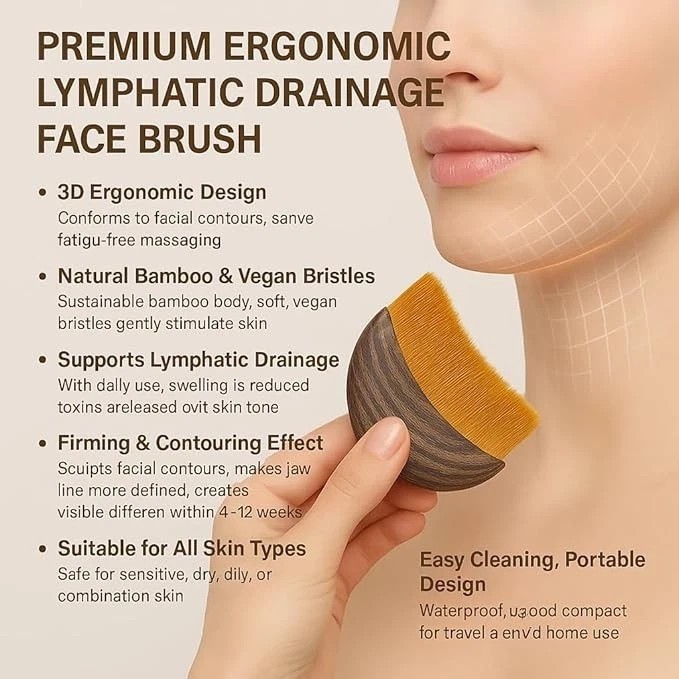 2/1PCS Lymphatic Drainage Massage Face Contour Brush Dry Brushing Face Brush US