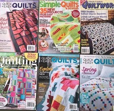 LOT OF 6 Quilt World/Quilting Magaines Patterns Full Color Photos Directions EUC