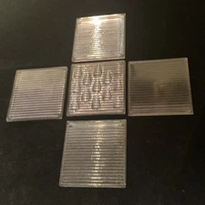 Four 1896 Frank Lloyd Wright Transom Luxfer Prism Glass Tiles & One Rain Drop