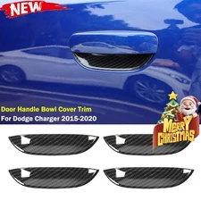 Exterior Door Handle Bowl Cover Trim Accessories for Dodge Charger 2015+ Carbon