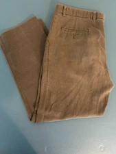 Dockers Premium Pants Men's Size 34x30 Brown Linen Blend Classic Fit Flat Front