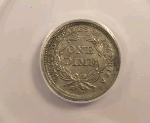 1853 Liberty Seated Silver Dime Arrows AU58 Anacs Details - Picture 5 of 5