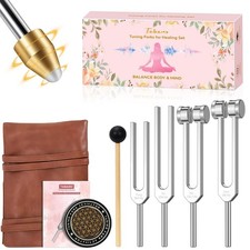 Tuning Forks for Healing Set, 128Hz, 136.1Hz, 256Hz, 384Hz 4PCS