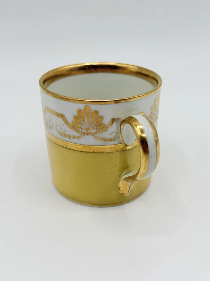 Rare Antike Wiener Porzellan Empire Mokkatasse mit Untertasse, Golddekor, 19. Jh - Bild 3 von 4