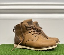 MAX JAKE Boys Brown Lace-Up Faux Fur Lined Ankle Boots Size 5