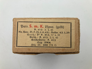 MILITARIA ALLEMAND: BOITE VIDE MUNITIONS TRACANTES 7.92 MAUSER SmK L’Spur – WW2