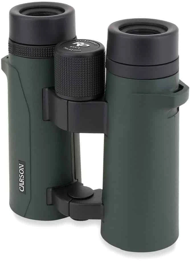 Carson Open Bridge 10x42mm Roof Prism Binoculars, Matte, Green, RD-042 - Image 4 of 4