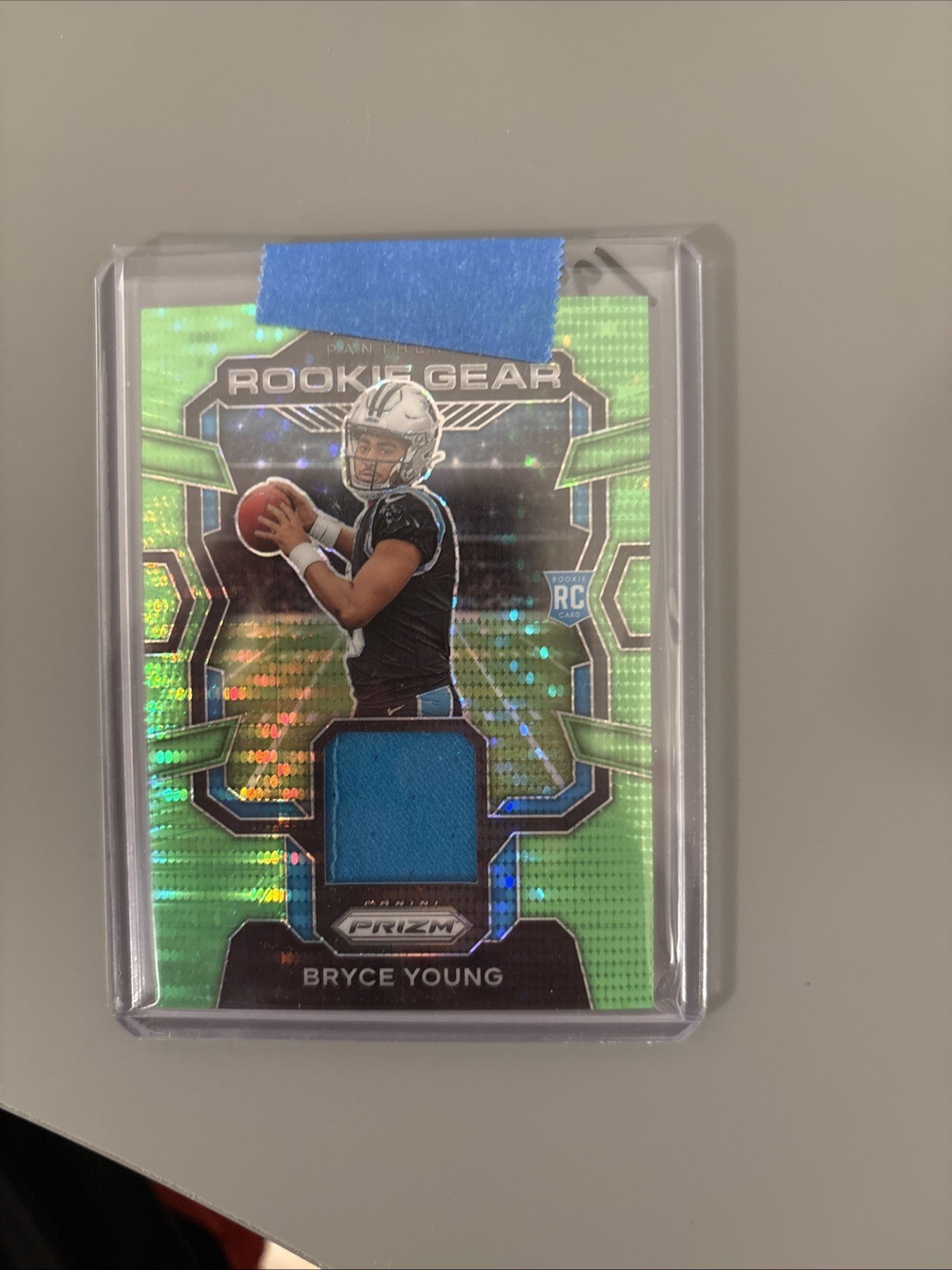 2023 Panini Prizm Bryce Young Rookie Gear Patch Neon Green Pulsar Prizm RC