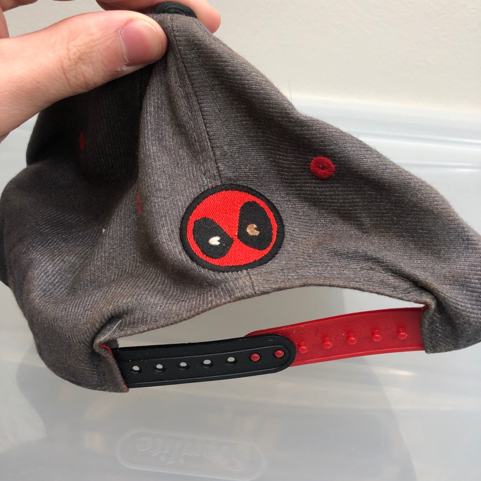 Deadpool Hat Gray Adjustable Size Cap Marvel Supe… - image 7