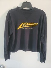 Brandy Melville Los Angeles 1984 Black Cropped Sweatshirt