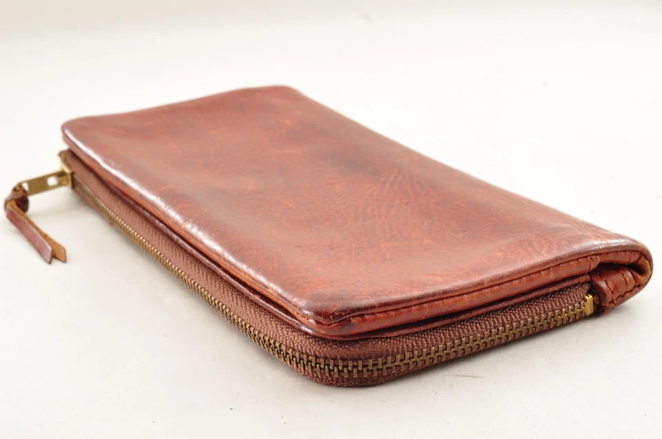 Bolso Porter Yoshida Remojo Doble Plegable Largo Cuero Logotipo Forma de L Cremallera #2571 Foto 3 de 4