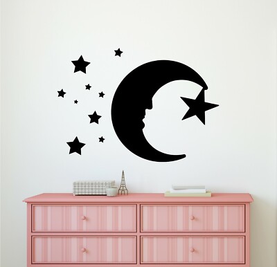 Modern Moon Stars Design for Home Bedroom Kids Room Nursery Daycare Playroom School Decoration Sticker Lunar Phases 10 x 30 White Vinyl Wall Art Decal Modern Moon Stars Design for Home Bedroom Kids Room Nursery Daycare Playroom School Decoration Sticker Lunar Phases 10 x 30 White Vinyl Wall Art Decal