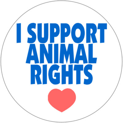 I Support Animal Rights - 3 Inch Circle Sticker 3