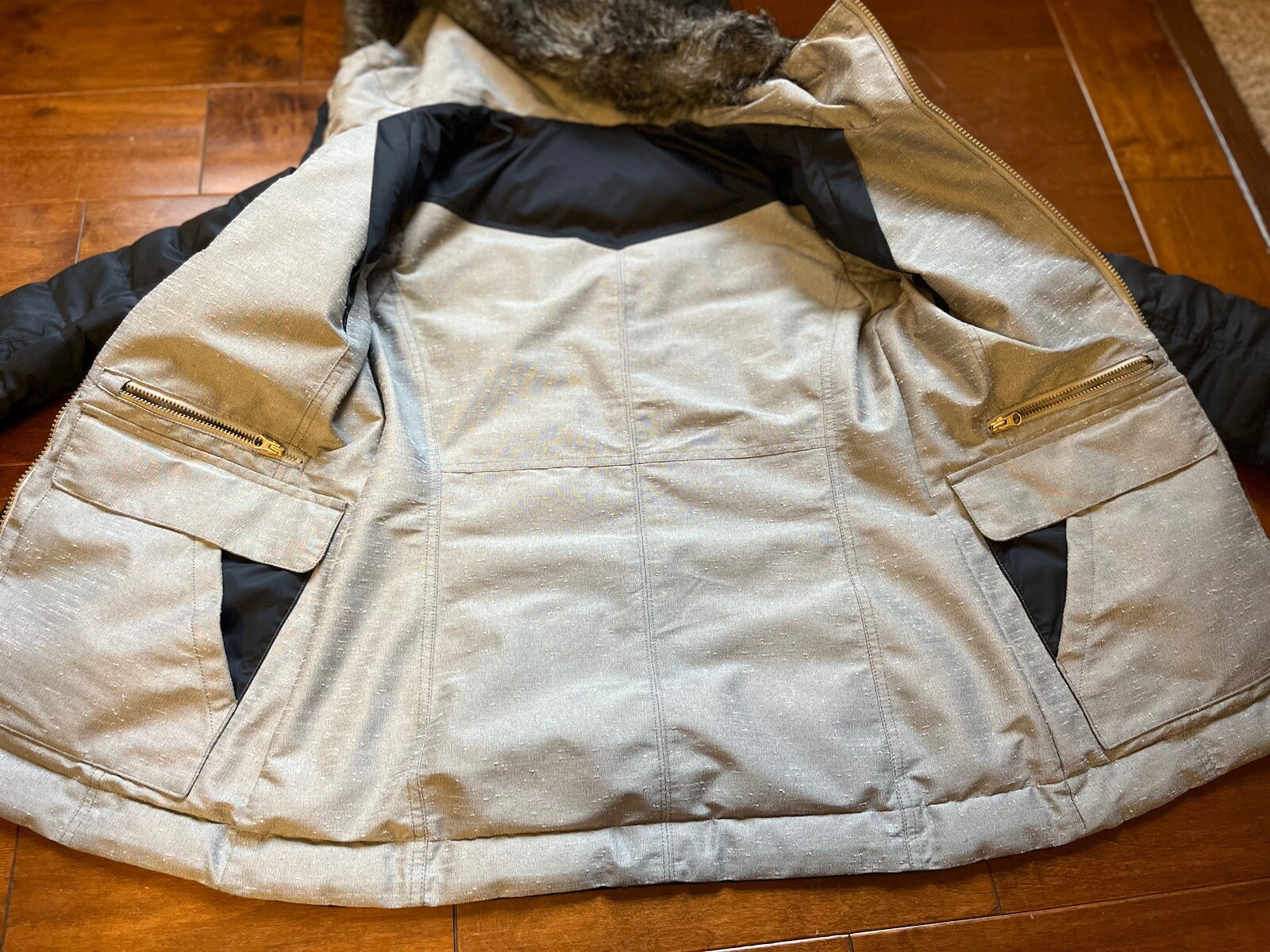 Lole Shine Meteor REVERSIBLE Black/Gray PrimaLoft Insulated Hood Winter Jacket S