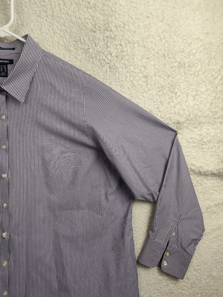 Lands End Women Top 22W Gray Cotton B Long Sleeve Button Up Wrinkle Free Shirt - Image 3 of 4