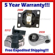 K169 Fits 2005-2007 Ford Focus 2.0L AUTO Motor & Transmission Mount Set 3pc