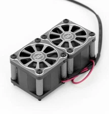Powerhobby Twister Twin / Dual 40mm 1/8 1/5 Motor Aluminum Cooling Fan - Black