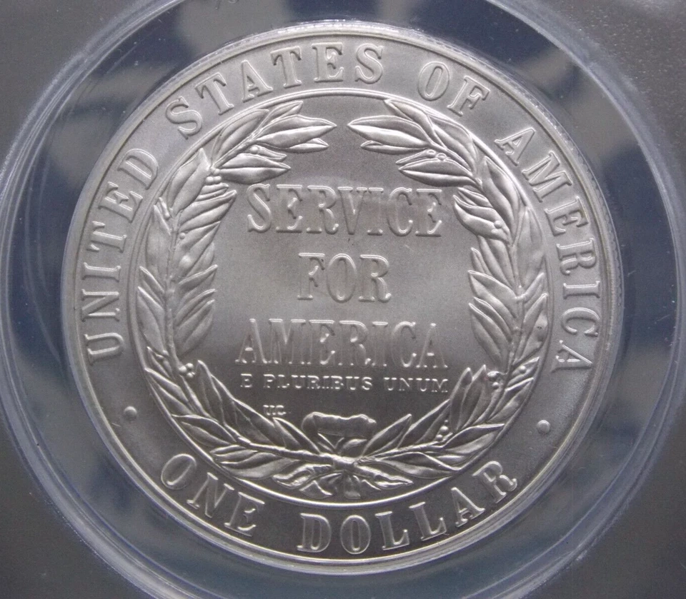 1996 "S" Uncirculated *COMMUNITY SERVICE* BU Silver Dollar $1 ANACS MS69 #602 - Image 2 of 4