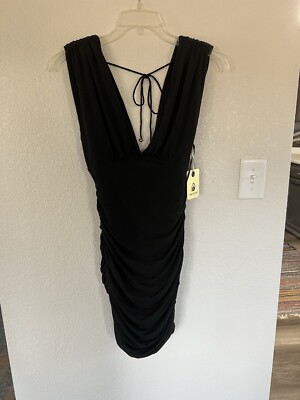 Mika & Gala Sleeveless Open Back Body Con Mini Dress Size 10 Women Black |  eBay
