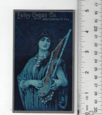 Estey Organ Co. Woman With Lyre Sappho  Victorian Trade Card 3"x5" VTC-XE307