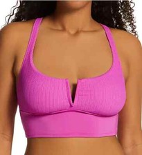 Sanctuary Sandbar Solids V-Wire Crop Racer-Back Bikini Top L74227 Womens Size M