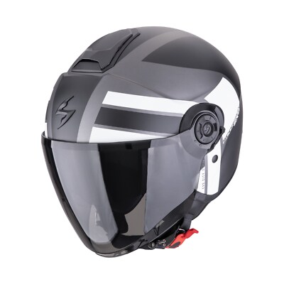 Helm Scorpion Exo City II Blur Mattsilber-Schwarz-Weiss Gr. L Rollerhelm Jethelm