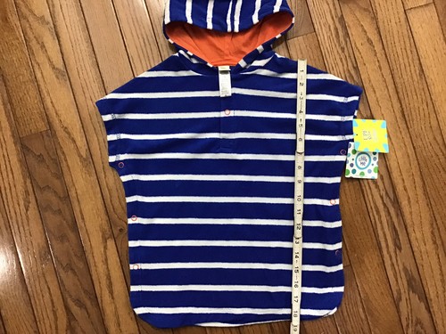 New Little Me Unisex HOODY Cover-Up White/blue Stripes, Size 18 Months UPF 50 - Picture 7 of 8