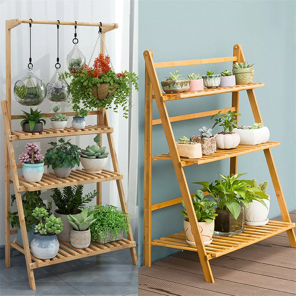 Bamboo ladder bookcase outlet