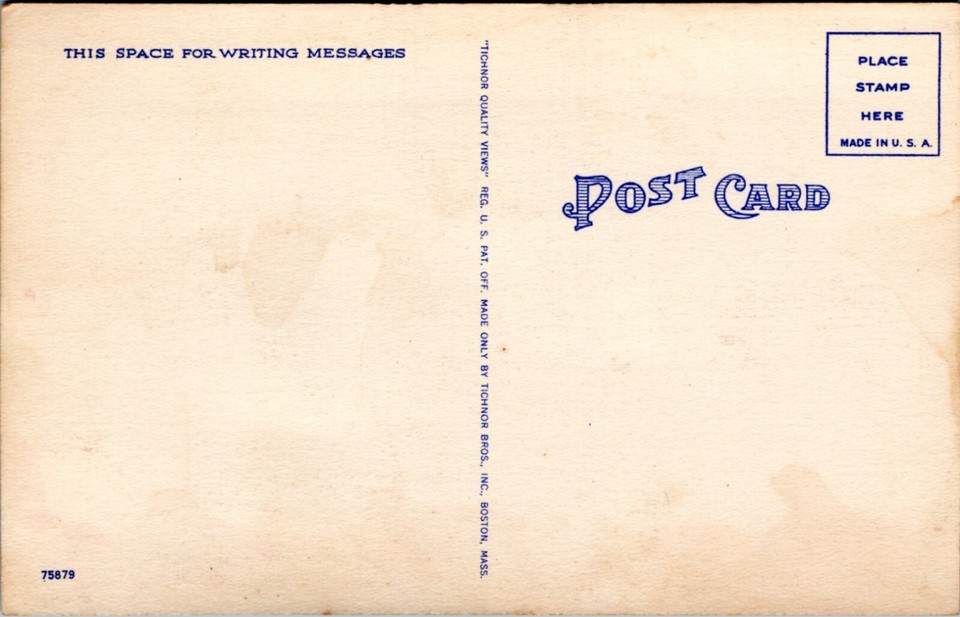 Postcard Comic Man rowing fat wife and family get away from weight