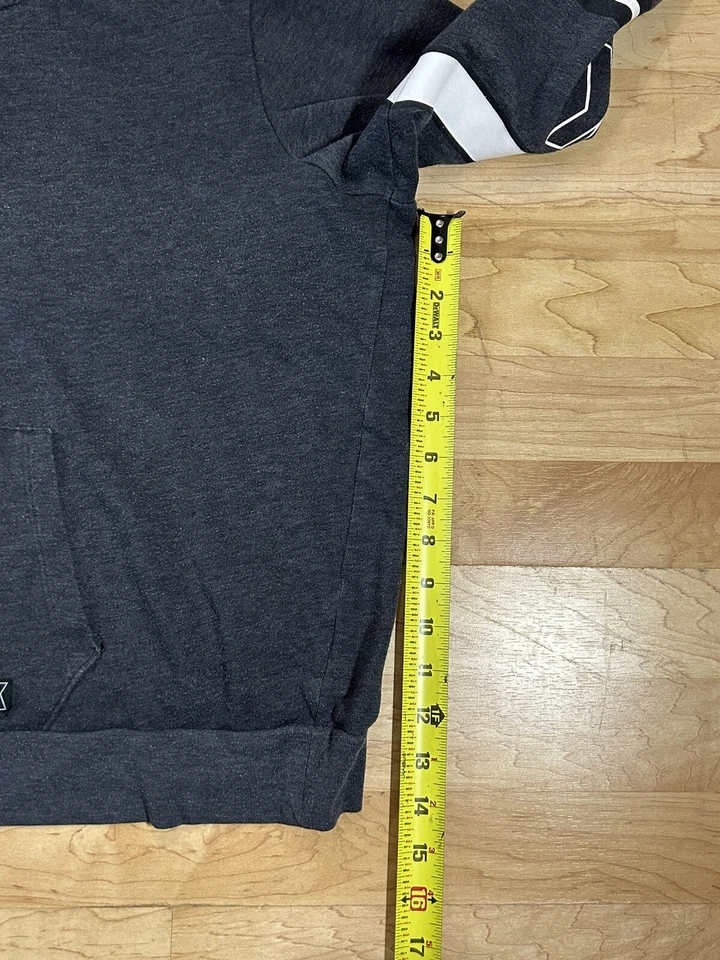 Mujer VS Rosa Sudadera con Capucha Pullover Top Atado Delantero Gris Talla Grande Foto 3 de 4