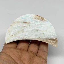 149.9g, 3.4"x1.7"x0.7", Caribbean Calcite Moon Crescent Gemstone, B33674