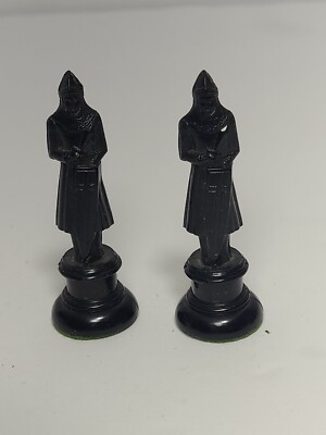 Kingsway Florentine Plastic Chess Piece Black Replacement Pawns -- Lot of 2