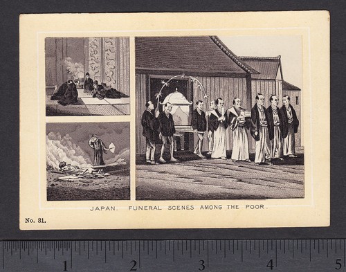 Japón 1890 Japonés Escena Funeral Foto Dr Hartman Cura Publicidad Tarjeta Comercial - Imagen 2 de 6