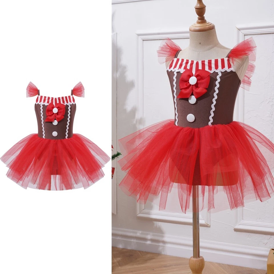 Kids Girls Tutu Dress Dress Up Skirt Dancing Dance Costumes Cosplay Tulle Show - Image 2 of 4