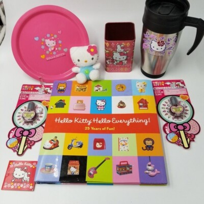 Hello Kitty Plate Plush Toy Canister Mug Nail Polish Stickers New Lot 8